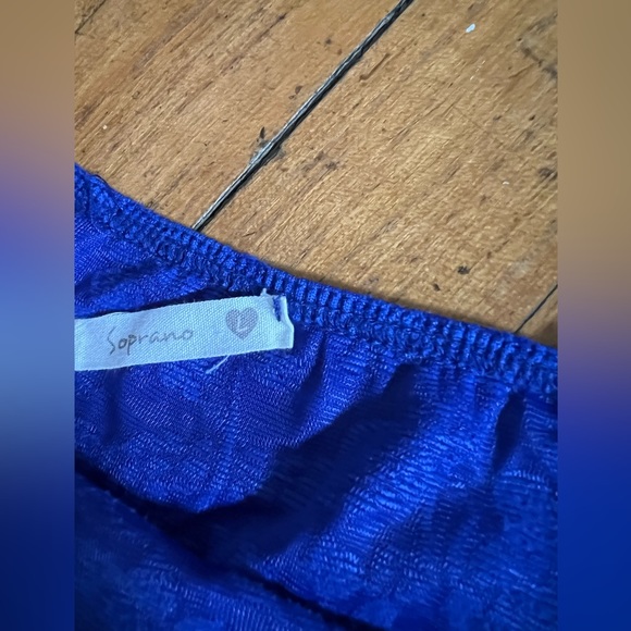 Cobalt Textured Peplum Tank Top - Size L - Picture 3 of 4